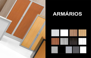 Armário portas correr persiana para ver as cores da persiana