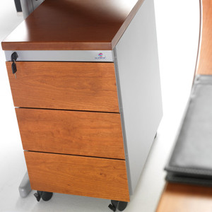 Bloco rodado 3 gavetas madeira de cerejeira