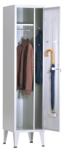 Armário vestiário simples limpos e sujos c.divisória vertical com 1900(A)400(L)500(P) Pés 200mm