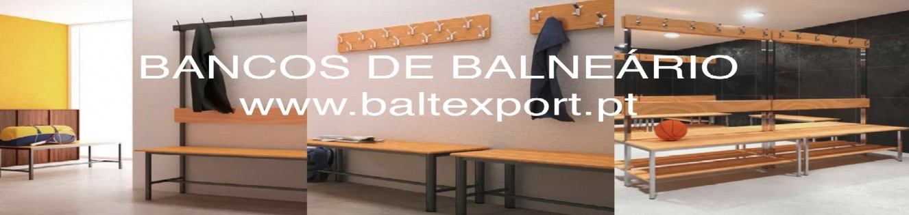 Banco Balneário Corrido Banco Balneário Vestiário com Reguas de Madeira de Pinho e Reguas Compacto Fenólico BALTEXPORT