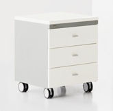 Bloco rodado 3 gavetas frentes e tampo em melamina