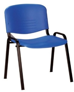 Cadeira de escritório visitante encosto e assento em polipropileno azul