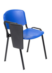 Cadeira de escritório visitante encosto e assento em polipropileno azul com palmatoria