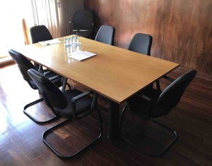 Mesa reuniao reta melamina faia mesa de reuniões para escritório