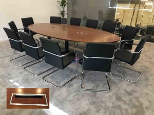 Mesa reuniao semi oval madeira cerejeira 4000x1500x750mm mesa de reuniões para sala escritório mobiliário