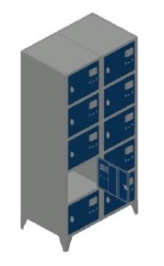 Vestiário duplo 10 cacifos 1900x800x500mm