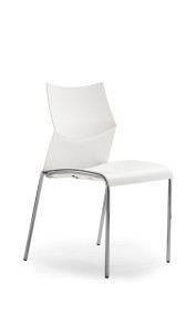 Cadeira Clip, estrutura cromada, assento e costas em polipropileno.