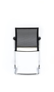Cadeira Modena, costa em rede, estrutura cromada com braços em PP, assento com estofo BMO.400