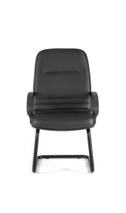Cadeira Relax, costa média, estrutura de patim pintada a preto BRE.400