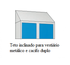 teto inclinado para vestiário metálico e cacifo duplo