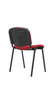 Cadeira Tok, assento e costa com estofo, estrutura pintada a preto ou cinza 7035 Estrutura cromada (+€)