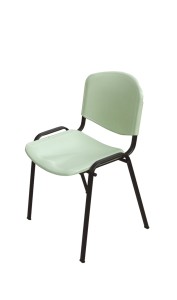 Cadeira Tok 300, assento e costa em PP, estrutura pintada a preto ou cinza 7035 Estrutura cromada: (+€)