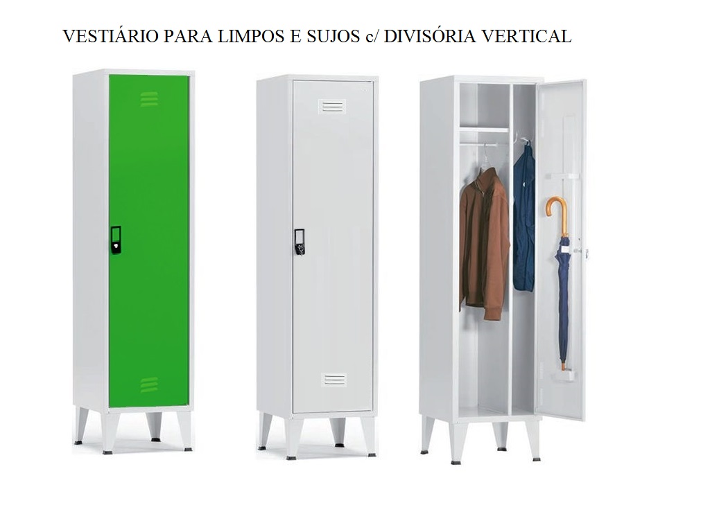 vestiário metalico limpos e sujos